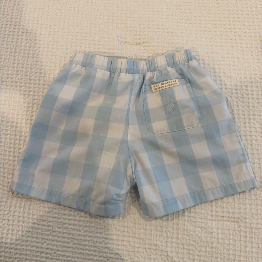 The Beaufort Bonnet Company Light Blue Checkered Shorts